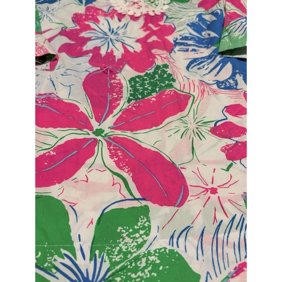 Talbots NWT Womens Medium White Floral Top 3/4 Sleeves Lace Detail - Picture 2 of 9